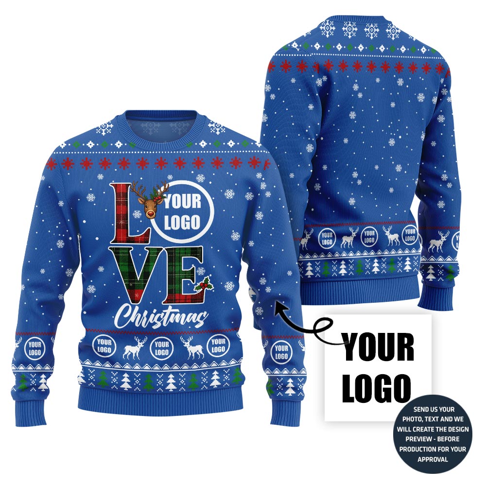 Love Christmas Custom Logo Ugly Sweater