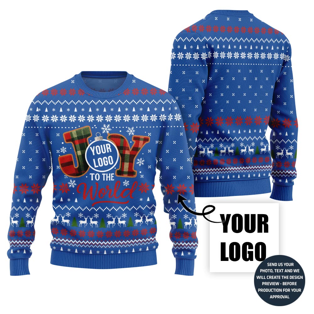 Custom Logo Joyful Christmas Sweater