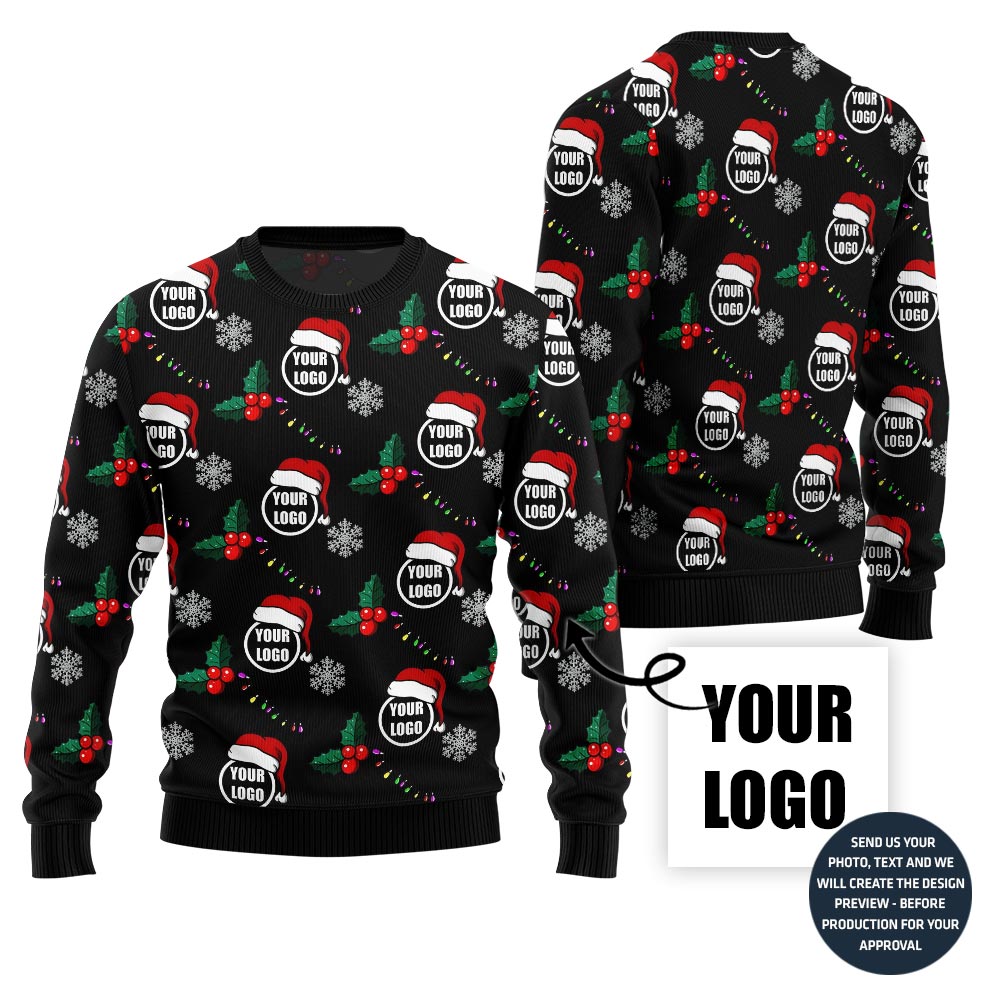 Logo Custom With Mistletoe Christmas Sweater