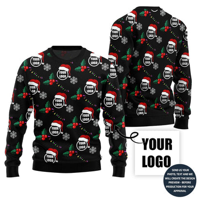 Logo Custom With Mistletoe Christmas Sweater