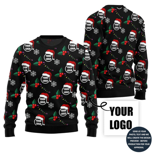 Logo Custom With Mistletoe Christmas Sweater