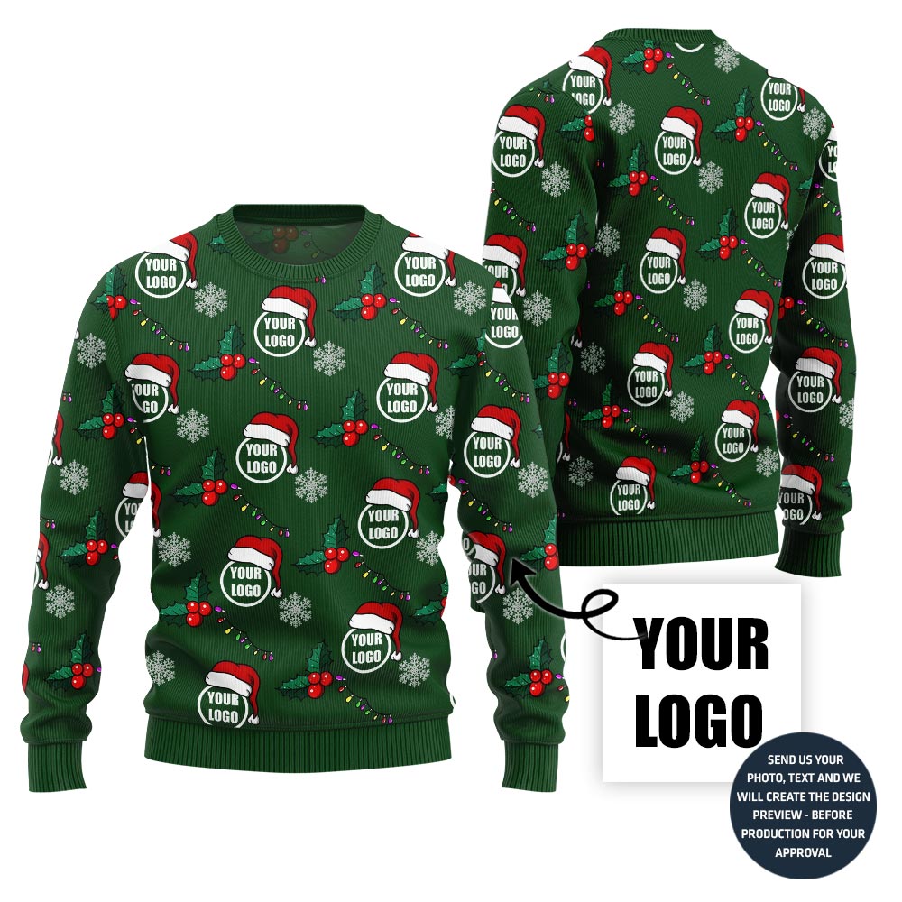 Logo Custom With Mistletoe Christmas Sweater