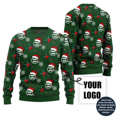 Logo Custom With Mistletoe Christmas Sweater