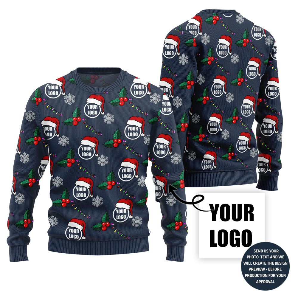 Logo Custom With Mistletoe Christmas Sweater