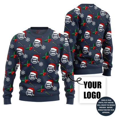Logo Custom With Mistletoe Christmas Sweater