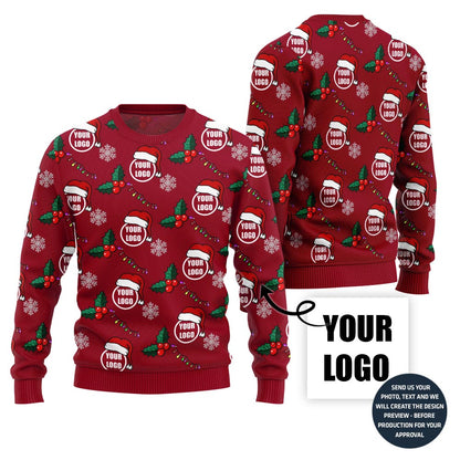 Logo Custom With Mistletoe Christmas Sweater