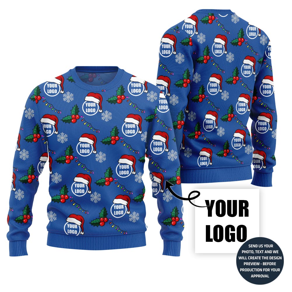Logo Custom With Mistletoe Christmas Sweater
