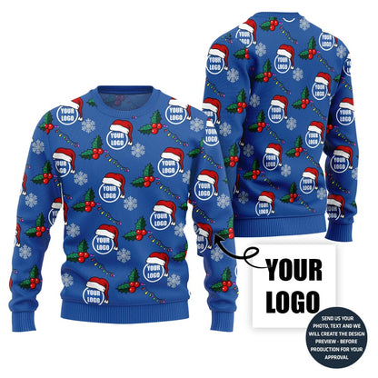 Logo Custom With Mistletoe Christmas Sweater