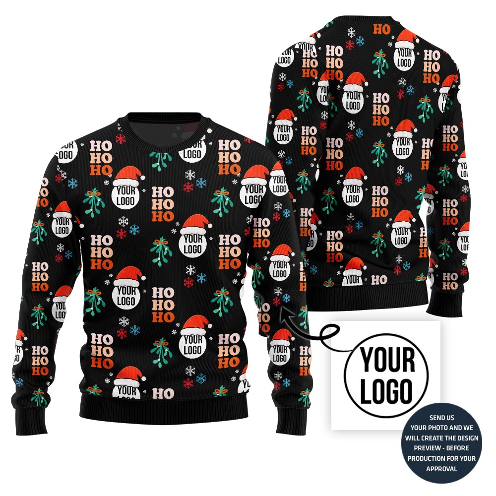 Ho Ho Ho Custom Logo Funny Christmas Sweater