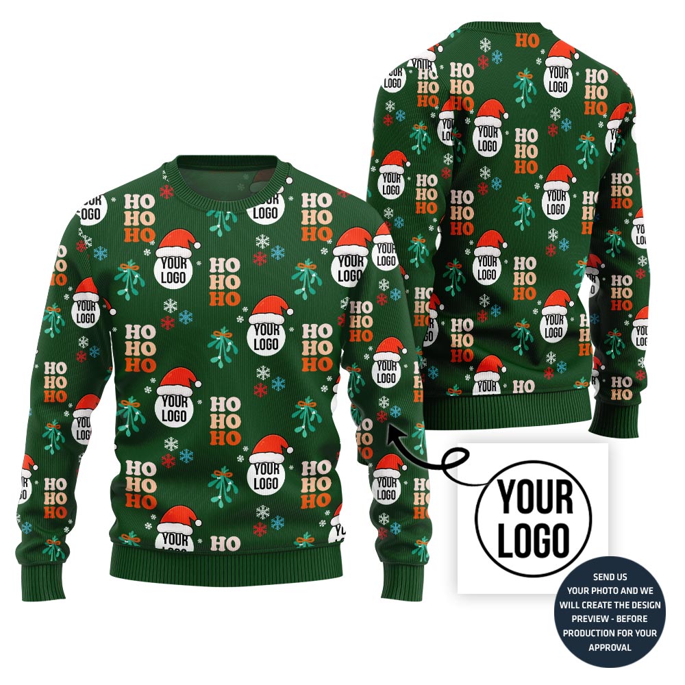 Ho Ho Ho Custom Logo Funny Christmas Sweater