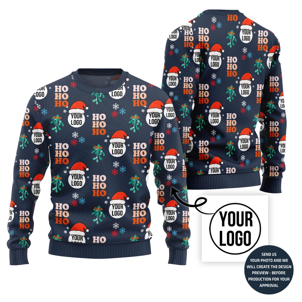 Ho Ho Ho Custom Logo Funny Christmas Sweater