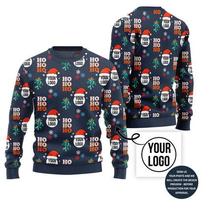 Ho Ho Ho Custom Logo Funny Christmas Sweater