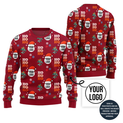 Ho Ho Ho Custom Logo Funny Christmas Sweater