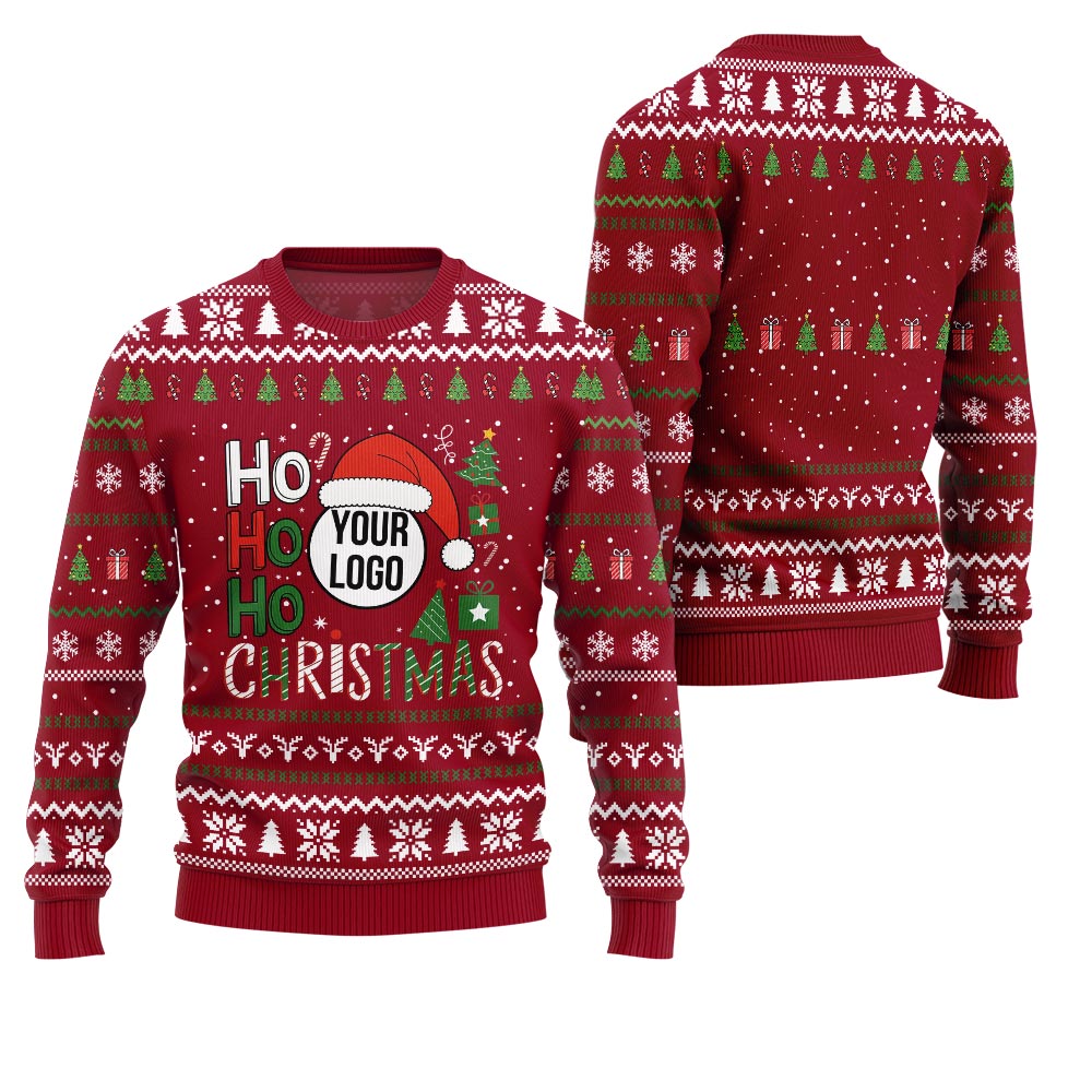 Custom Logo Ho Ho Christmas Sweater