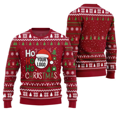 Custom Logo Ho Ho Christmas Sweater