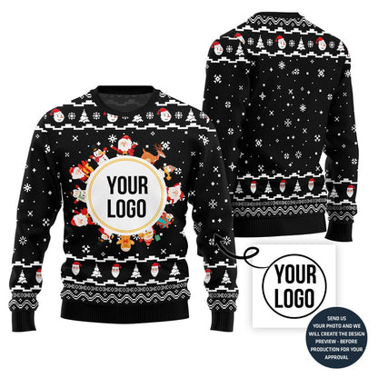 Custom Logo Center Ugly Christmas Sweater For Company