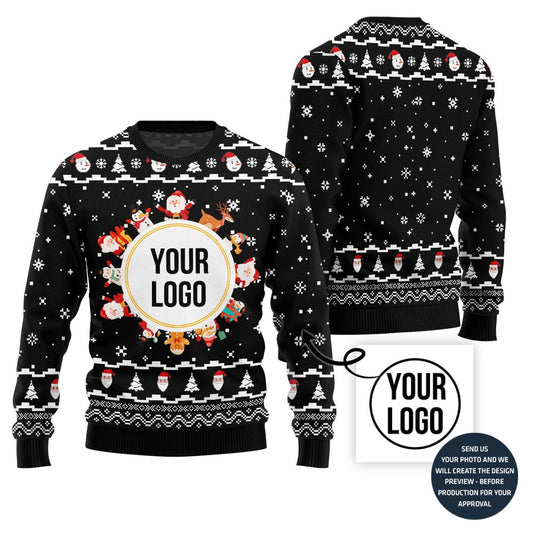 Custom Logo Center Ugly Christmas Sweater For Company