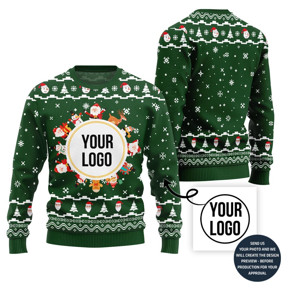 Custom Logo Center Ugly Christmas Sweater For Company