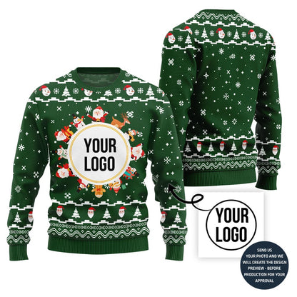 Custom Logo Center Ugly Christmas Sweater For Company