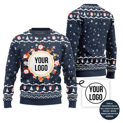 Custom Logo Center Ugly Christmas Sweater For Company
