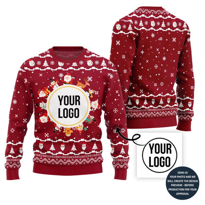 Custom Logo Center Ugly Christmas Sweater For Company