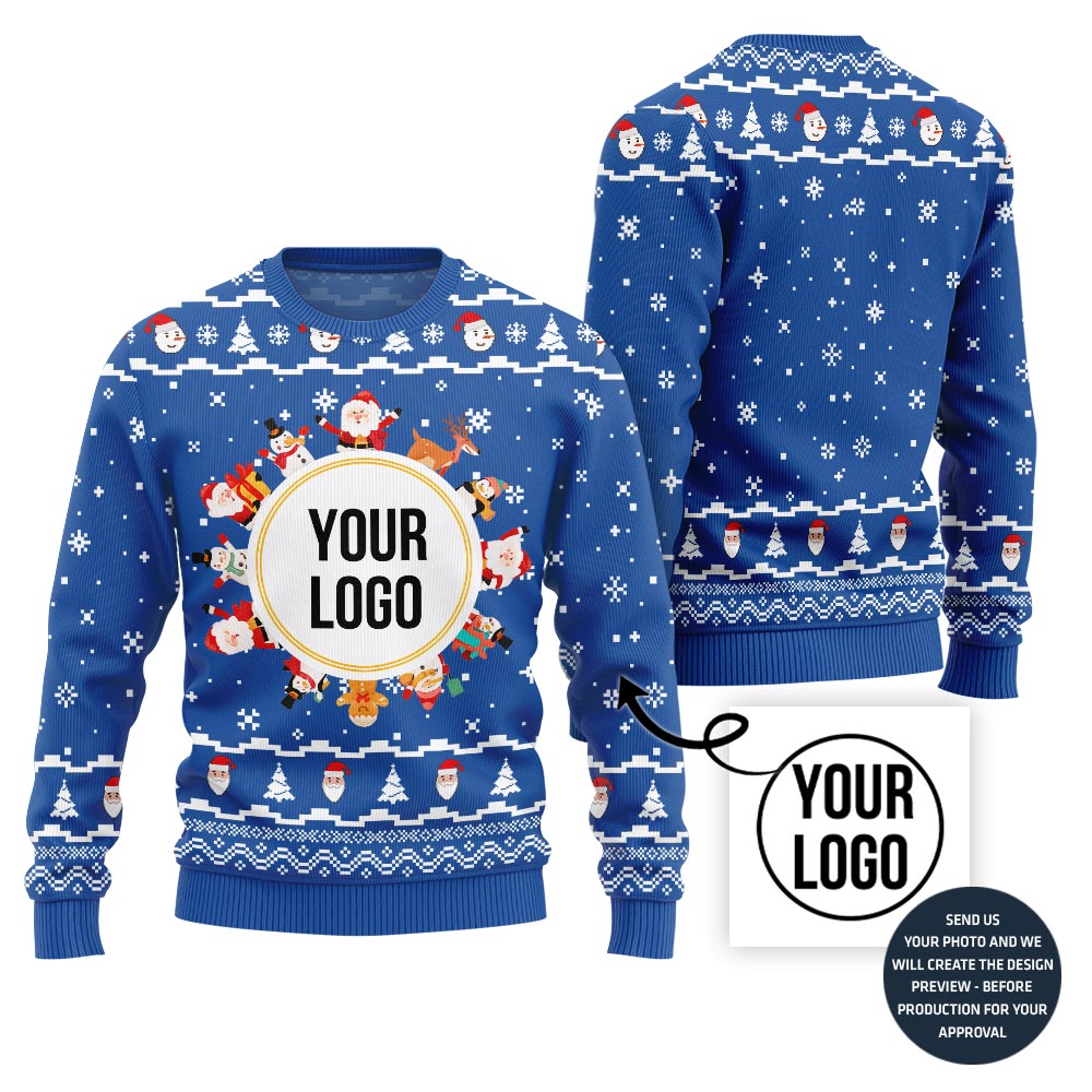 Custom Logo Center Ugly Christmas Sweater For Company
