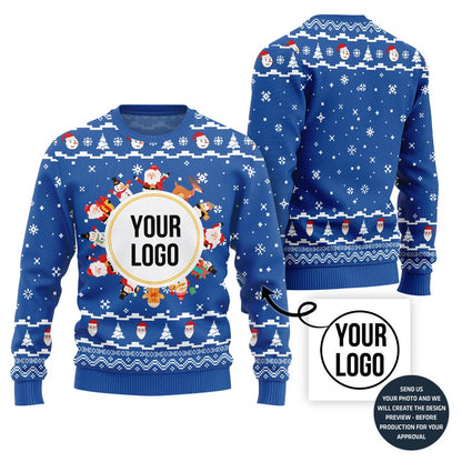 Custom Logo Center Ugly Christmas Sweater For Company