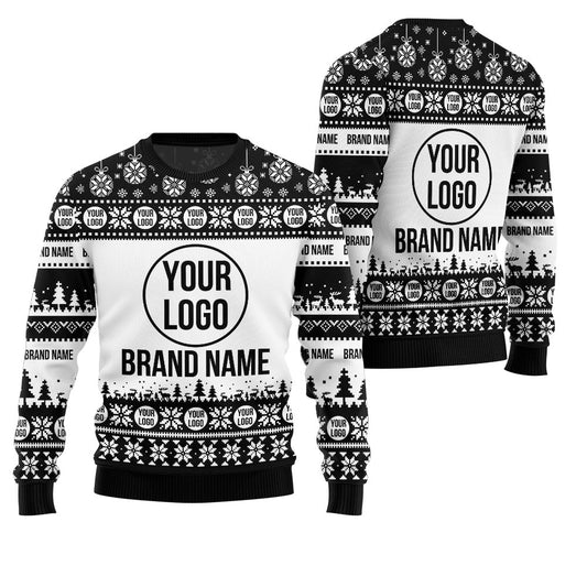 Logo Custom White Background Christmas Sweater
