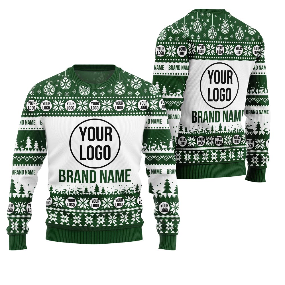 Logo Custom White Background Christmas Sweater