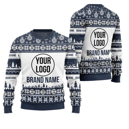 Logo Custom White Background Christmas Sweater