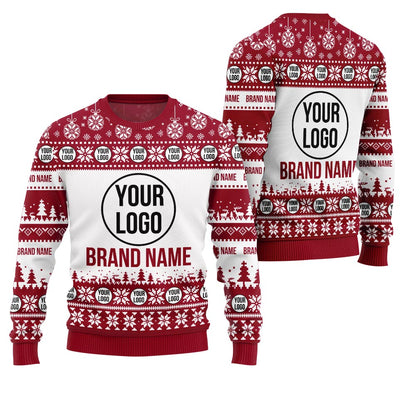 Logo Custom White Background Christmas Sweater
