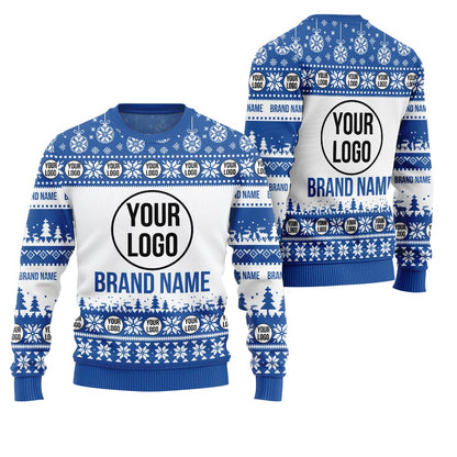 Logo Custom White Background Christmas Sweater