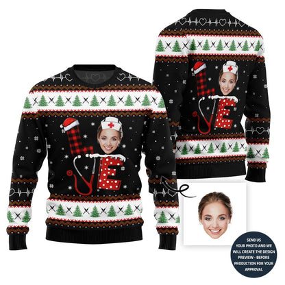 Nurse Custom Face Ugly Christmas Sweater