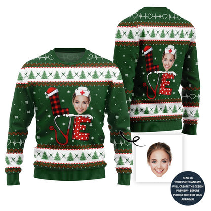 Nurse Custom Face Ugly Christmas Sweater