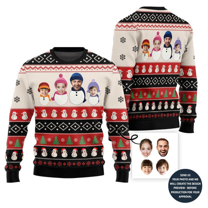 Custom Family Snowman Funny Christmas Sweater