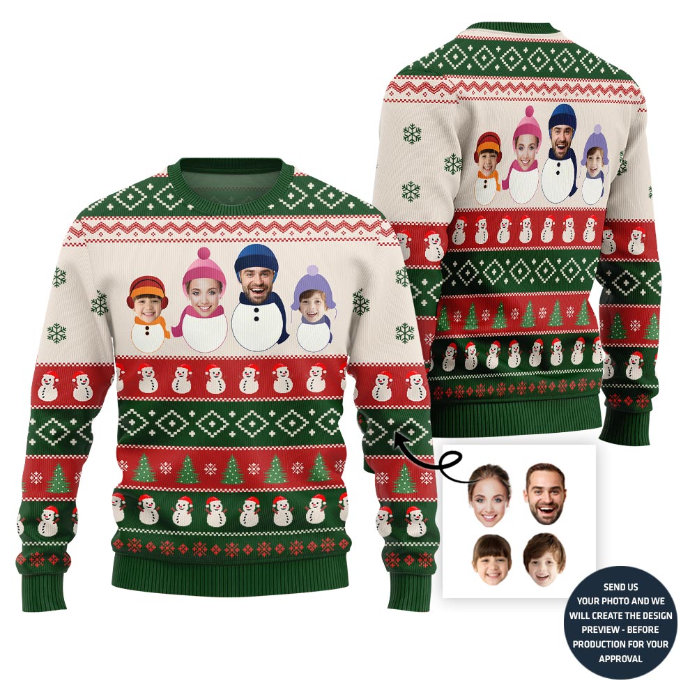 Custom Family Snowman Funny Christmas Sweater