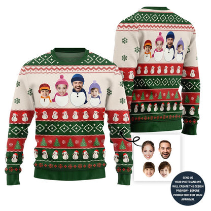 Custom Family Snowman Funny Christmas Sweater