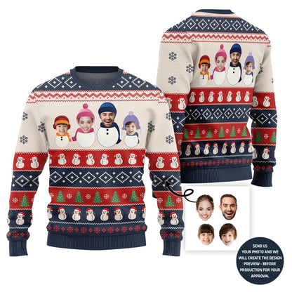 Custom Family Snowman Funny Christmas Sweater