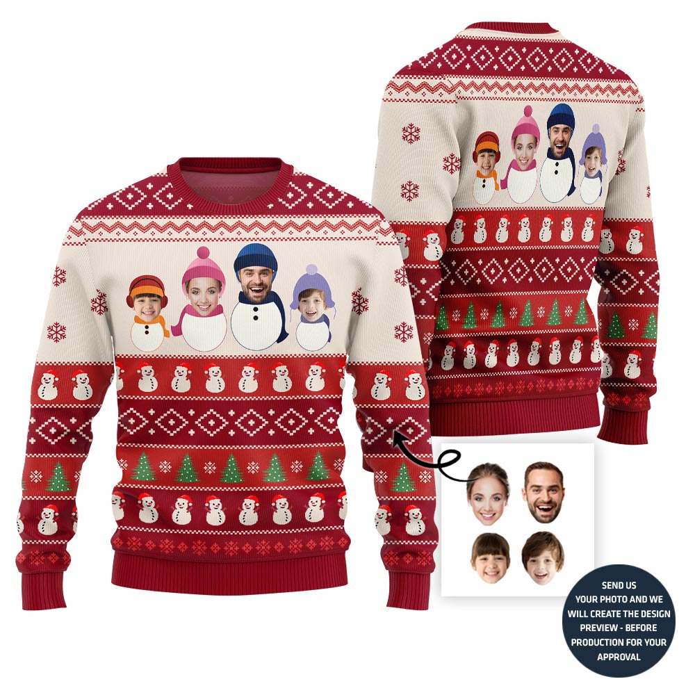 Custom Family Snowman Funny Christmas Sweater