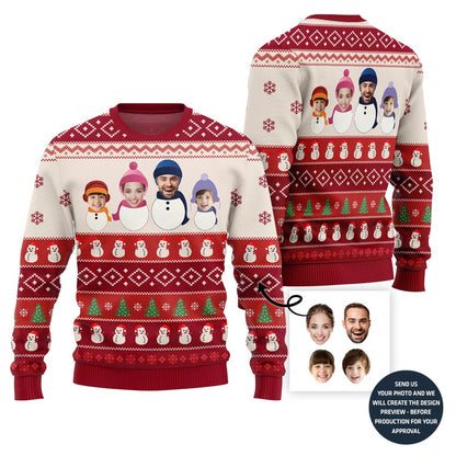 Custom Family Snowman Funny Christmas Sweater