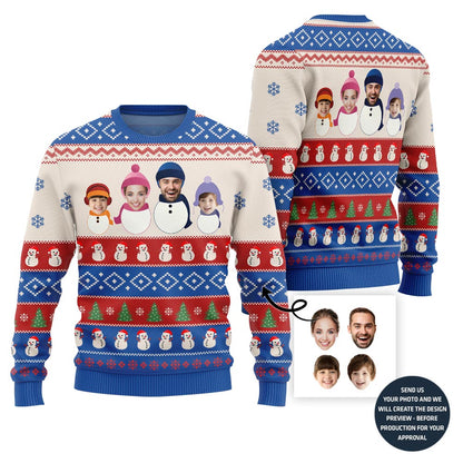 Custom Family Snowman Funny Christmas Sweater