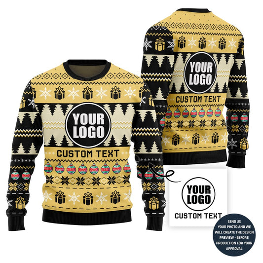 Custom Logo With Christmas Ornament Ugly Sweater