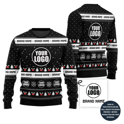 Brand Name And Logo Custom Ugly Christmas Sweater For Business