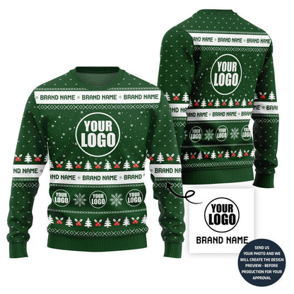 Brand Name And Logo Custom Ugly Christmas Sweater For Business