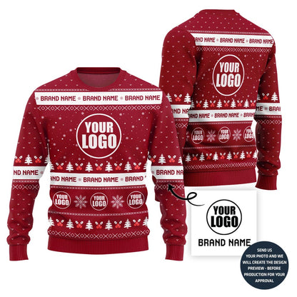 Brand Name And Logo Custom Ugly Christmas Sweater For Business