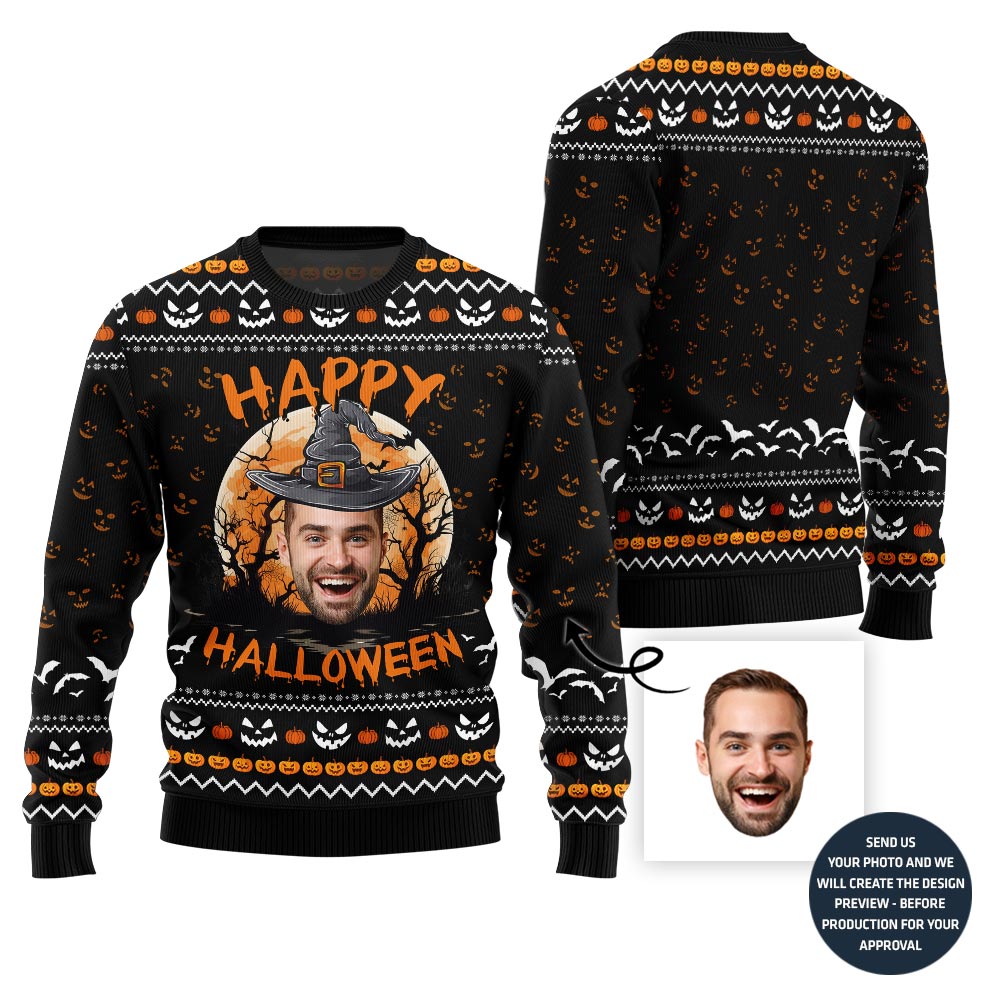 Happy Halloween Custom Face Sweater