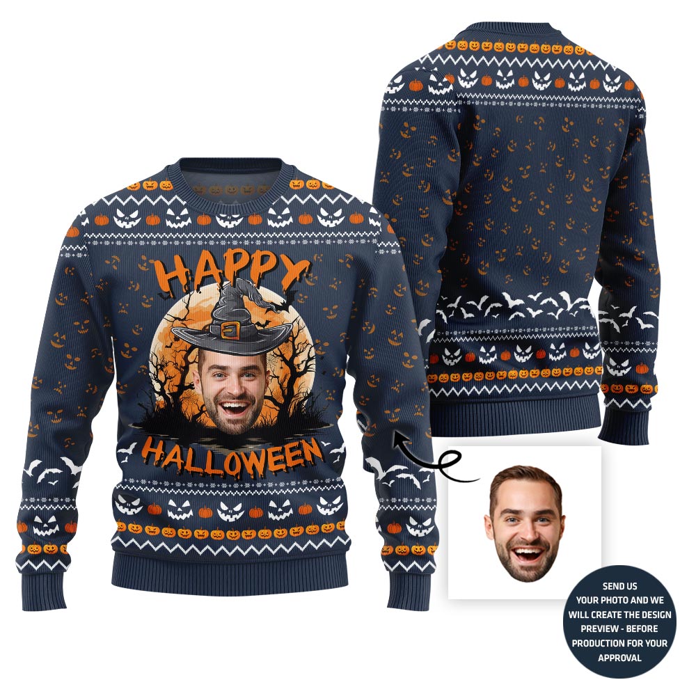 Happy Halloween Custom Face Sweater
