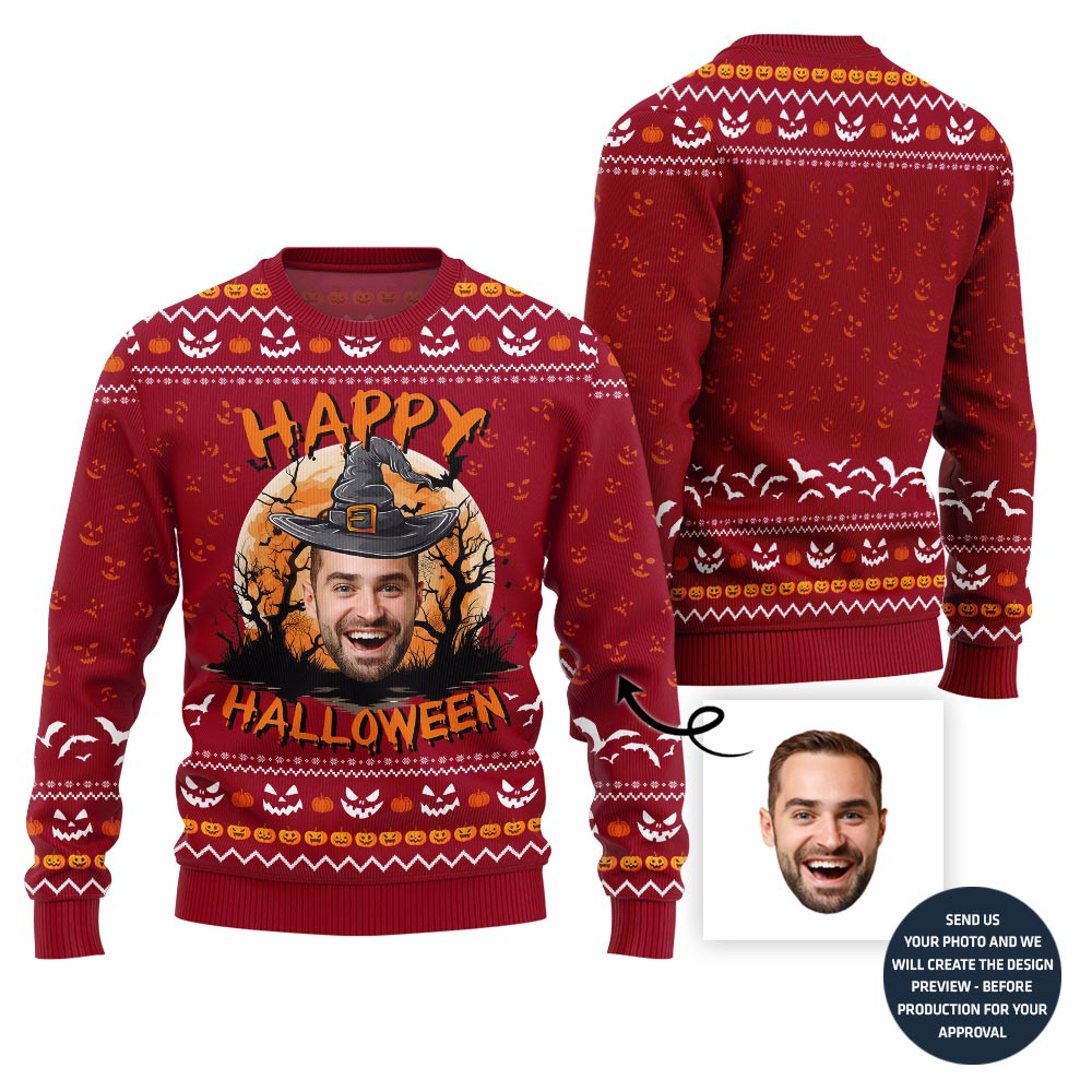 Happy Halloween Custom Face Sweater