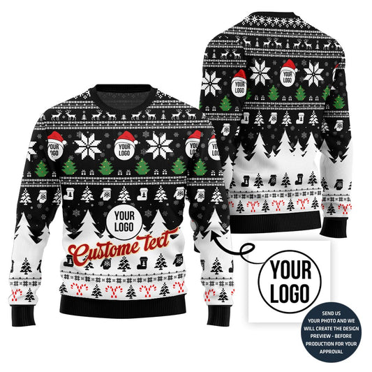 Custom Text And Logo For Brand Ugly Sweater