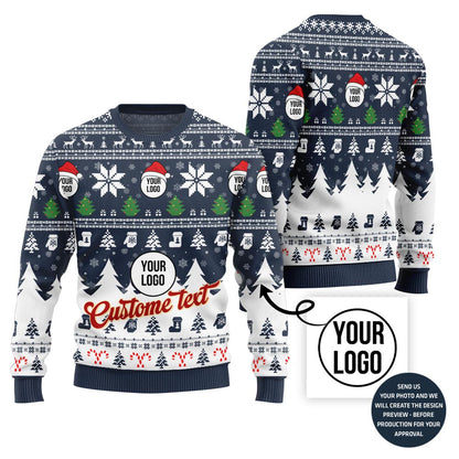 Custom Text And Logo For Brand Ugly Sweater